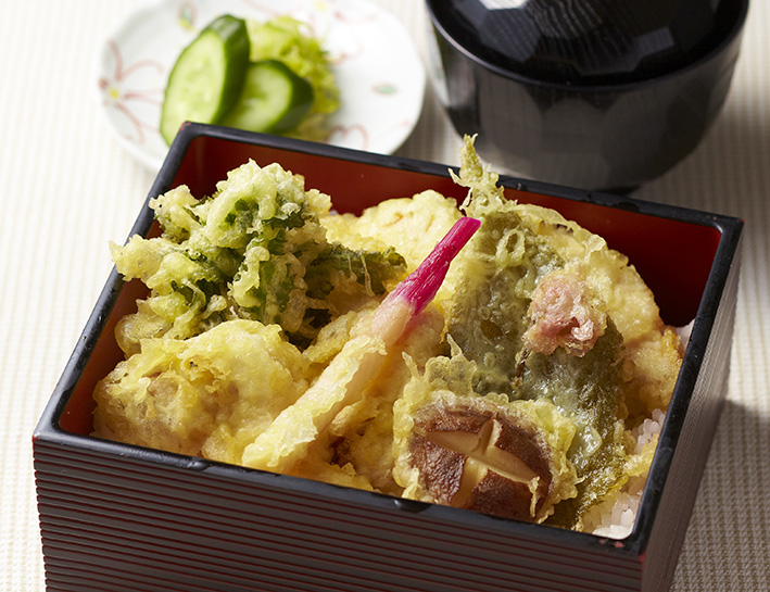 春野菜と鶏の天丼重箱